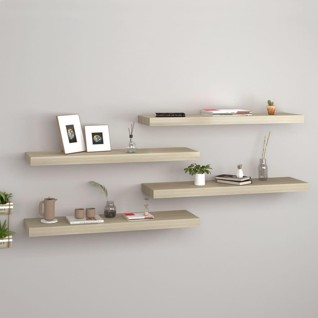 Floating Wall Shelves 4 pcs Oak 31.5"x9.3"x1.5" MDF at Set Shop and Smile