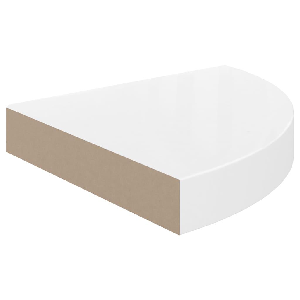 Floating Corner Shelf High Gloss White 9.8"x9.8"x1.5" MDF at Set Shop and Smile