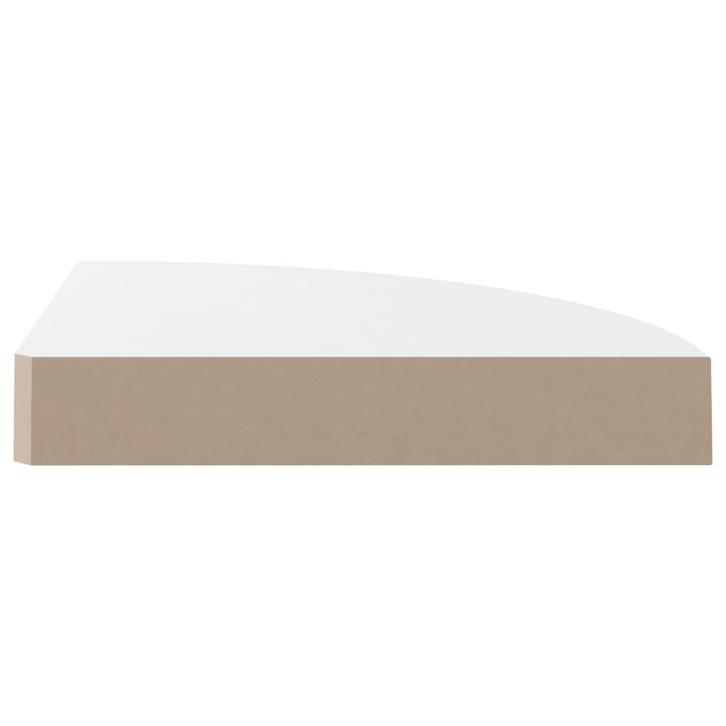 Floating Corner Shelves 2 pcs High Gloss White 9.8"x9.8"x1.5" MDF at Set Shop and Smile