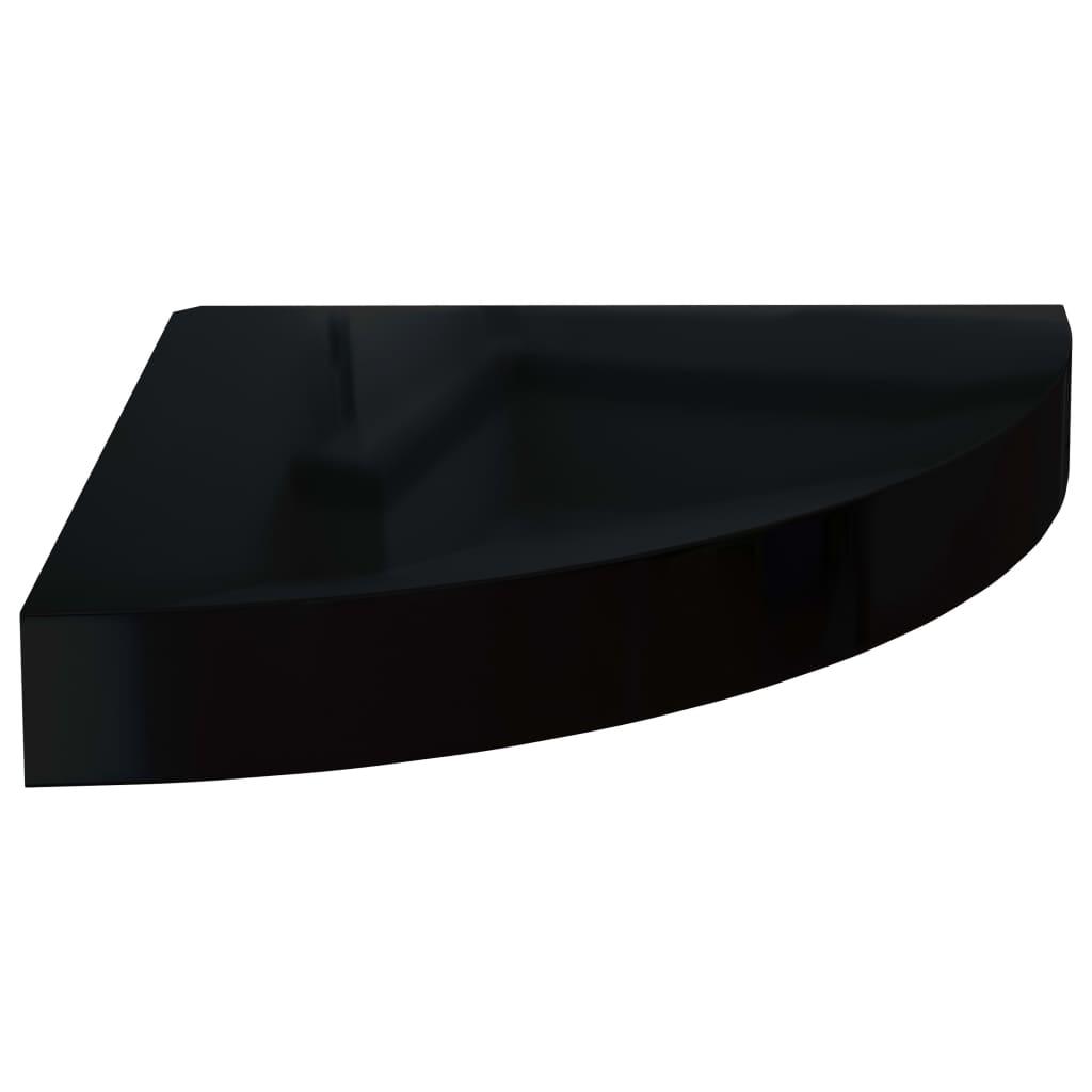Floating Corner Shelf High Gloss Black 9.8"x9.8"x1.5" MDF at Set Shop and Smile