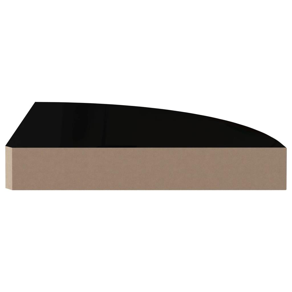 Floating Corner Shelf High Gloss Black 9.8"x9.8"x1.5" MDF at Set Shop and Smile