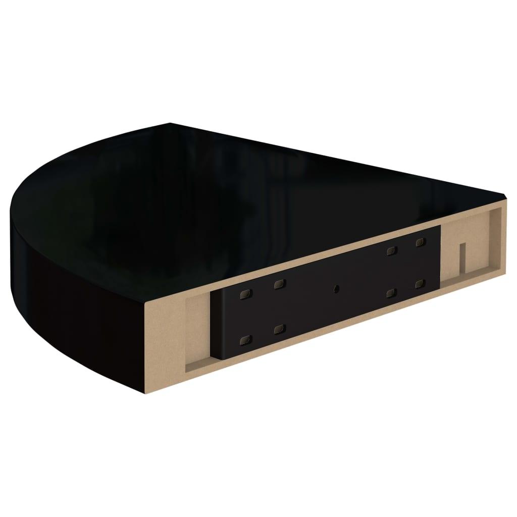 Floating Corner Shelf High Gloss Black 9.8"x9.8"x1.5" MDF at Set Shop and Smile
