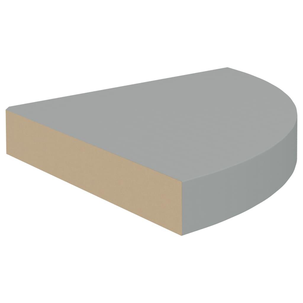 Floating Corner Shelf Gray 9.8"x9.8"x1.5" MDF at Set Shop and Smile