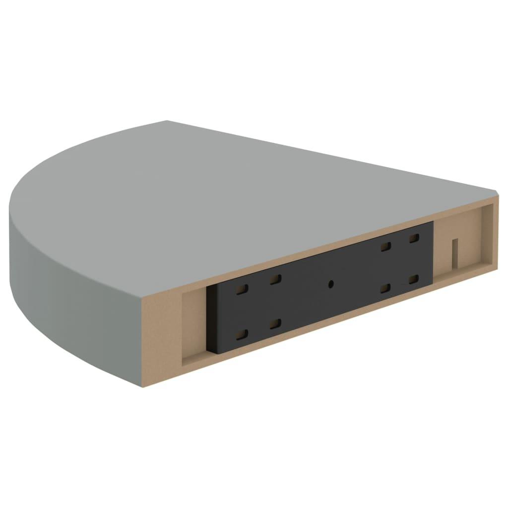 Floating Corner Shelf Gray 9.8"x9.8"x1.5" MDF at Set Shop and Smile