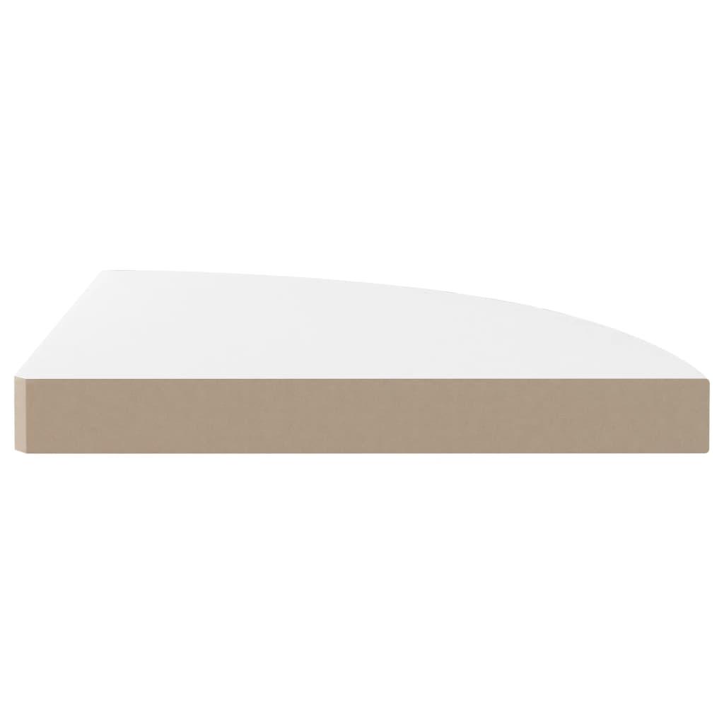Floating Corner Shelves 2 pcs High Gloss White 13.8"x13.8"x1.5" MDF at Set Shop and Smile