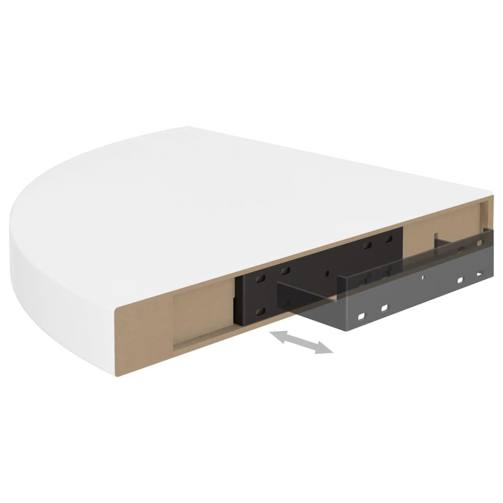 Floating Corner Shelves 2 pcs High Gloss White 13.8"x13.8"x1.5" MDF at Set Shop and Smile