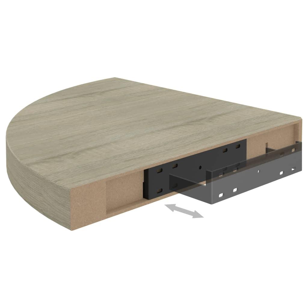 Floating Corner Shelves 2 pcs Oak 13.8"x13.8"x1.5" MDF at Set Shop and Smile