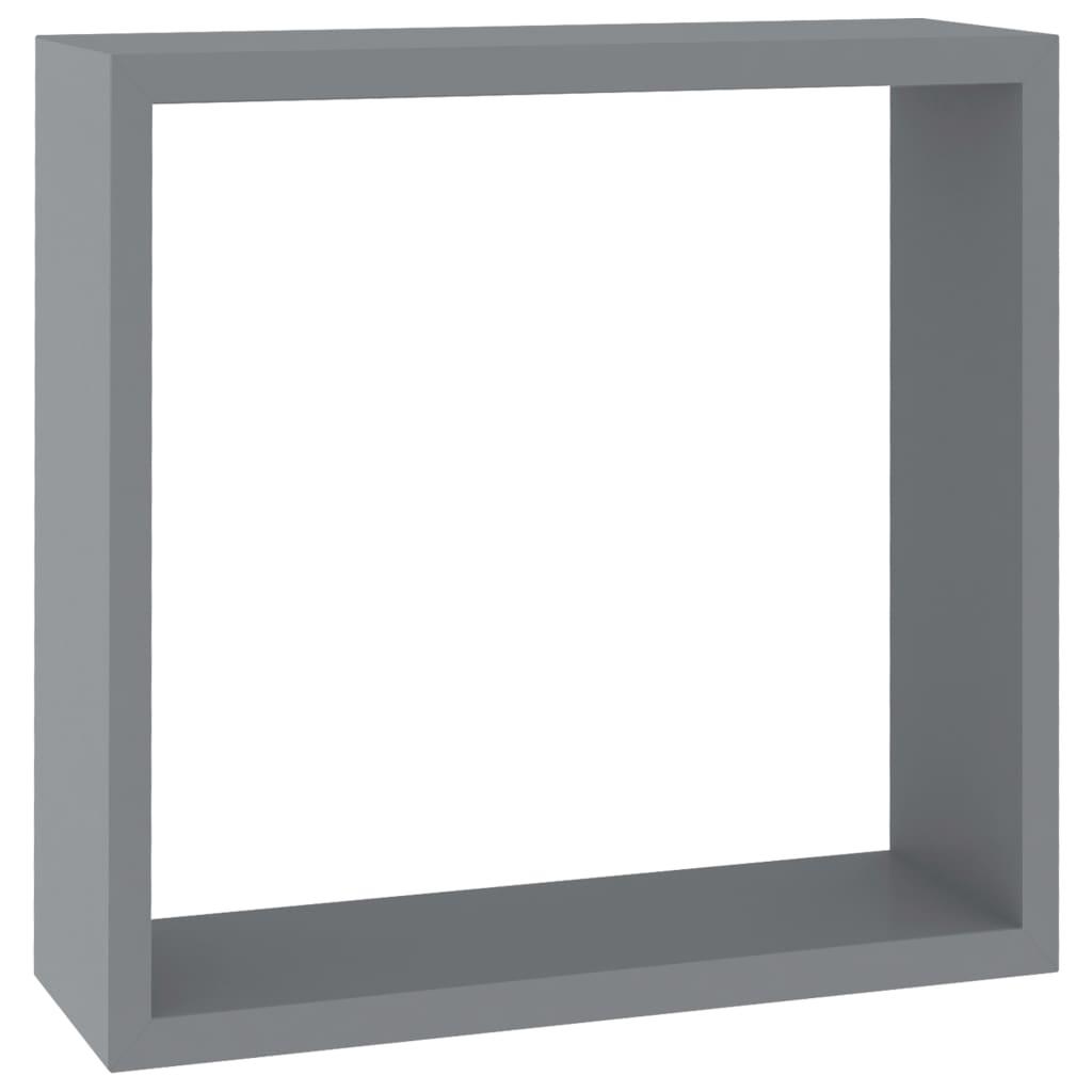 Wall Cube Shelves 3 pcs Gray MDF at Set Shop and Smile