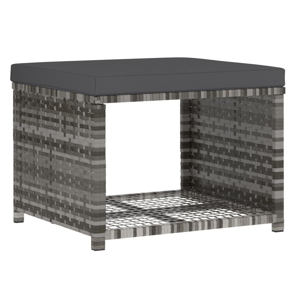 4 Piece Patio Dining Set with Cushions Gray Poly Rattan at Set Shop and Smile