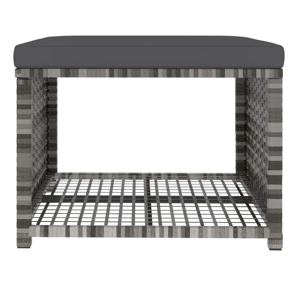 4 Piece Patio Dining Set with Cushions Gray Poly Rattan at Set Shop and Smile