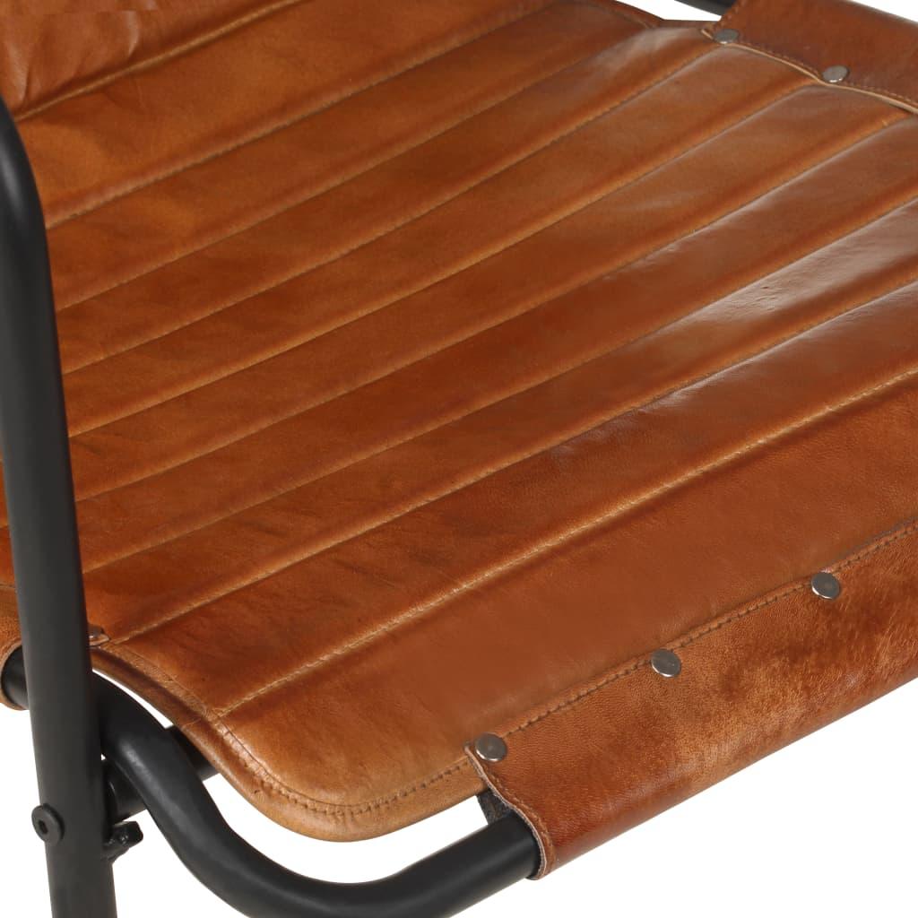 Relaxing Armchair with a Footrest Brown Real Leather at Set Shop and Smile