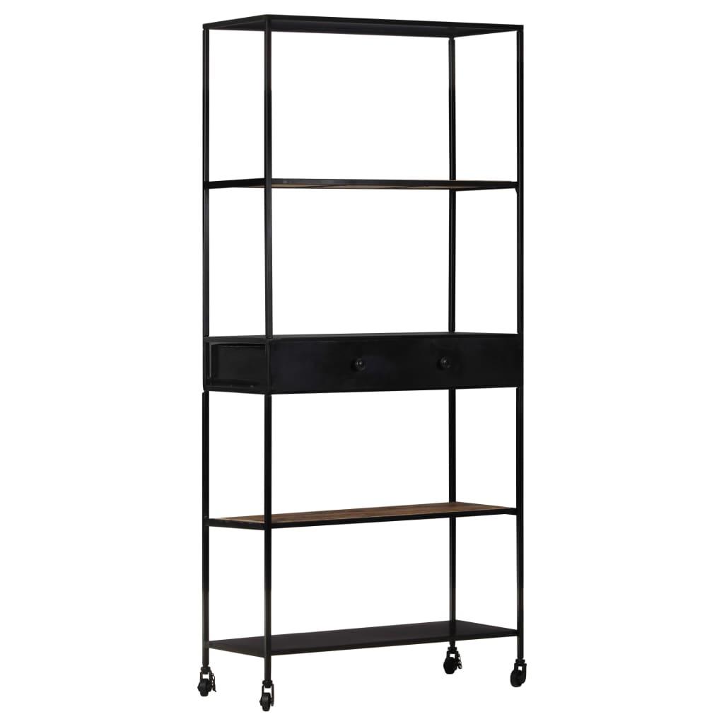 Book Cabinet 35.4"x13.8"x70.9" Rough Mango Wood & Iron at Set Shop and Smile