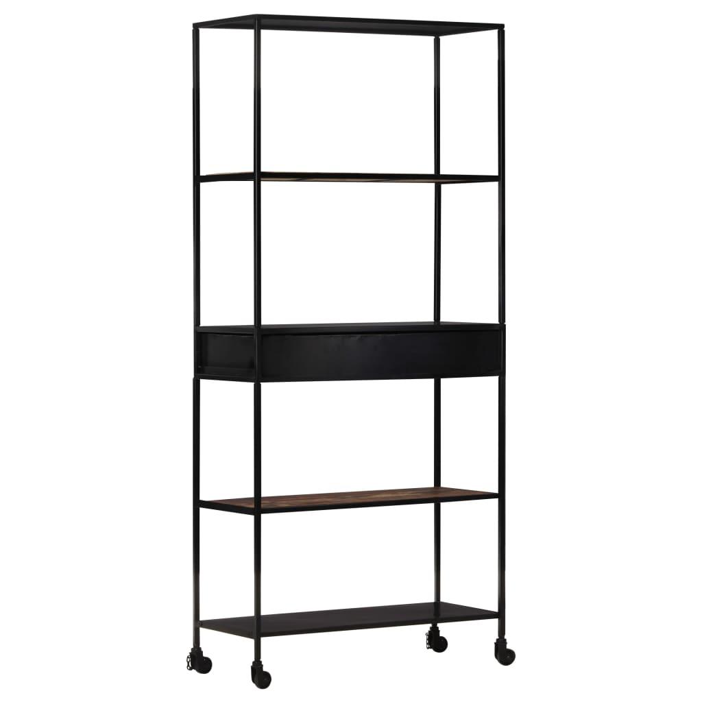 Book Cabinet 35.4"x13.8"x70.9" Rough Mango Wood & Iron at Set Shop and Smile