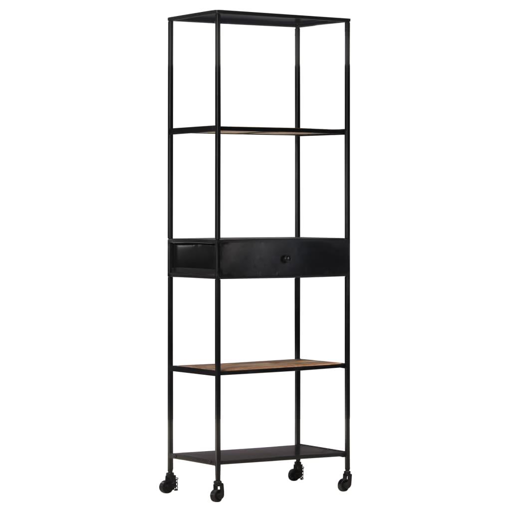 Book Cabinet 23.6"x13.8"x70.9" Rough Mango Wood & Iron at Set Shop and Smile