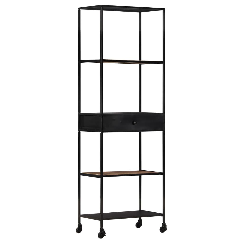 Book Cabinet 23.6"x13.8"x70.9" Rough Mango Wood & Iron at Set Shop and Smile