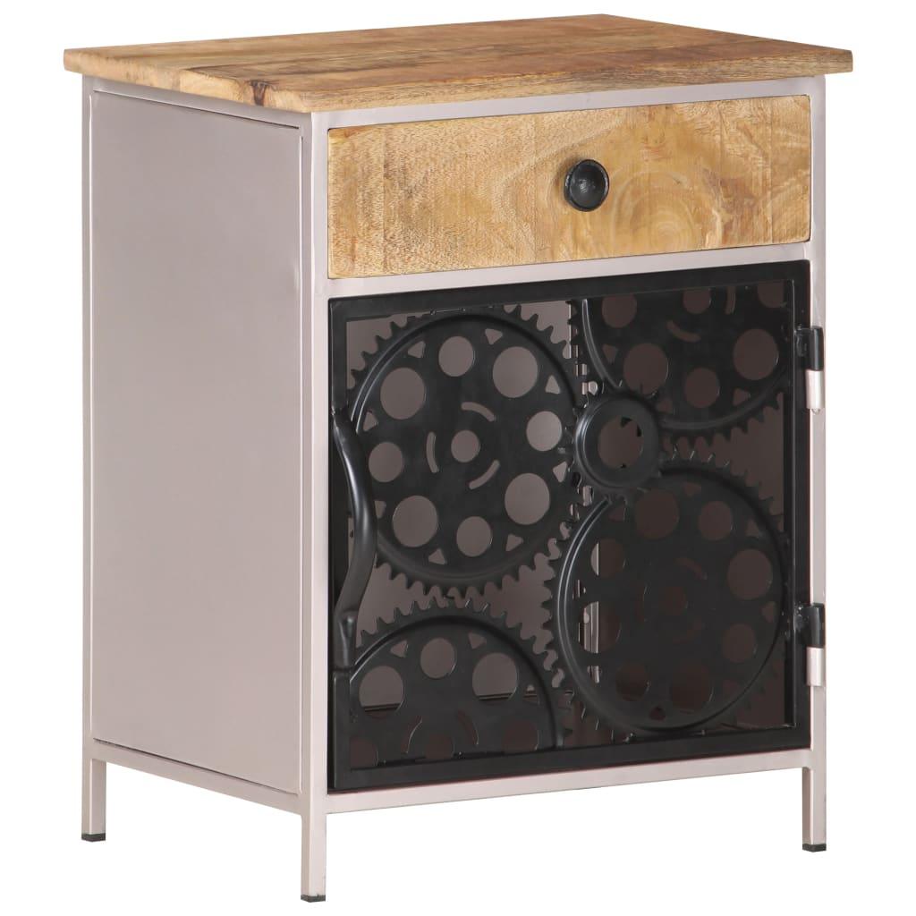 Bedside Cabinet 15.7"x11.8"x19.7" Rough Mango Wood at Set Shop and Smile