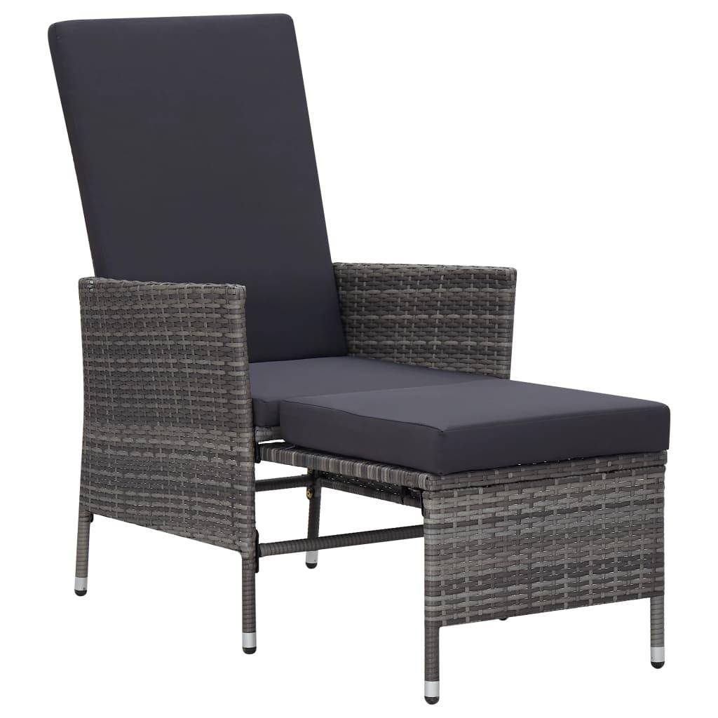 Reclining Patio Chair with Cushions Poly Rattan Gray at Set Shop and Smile