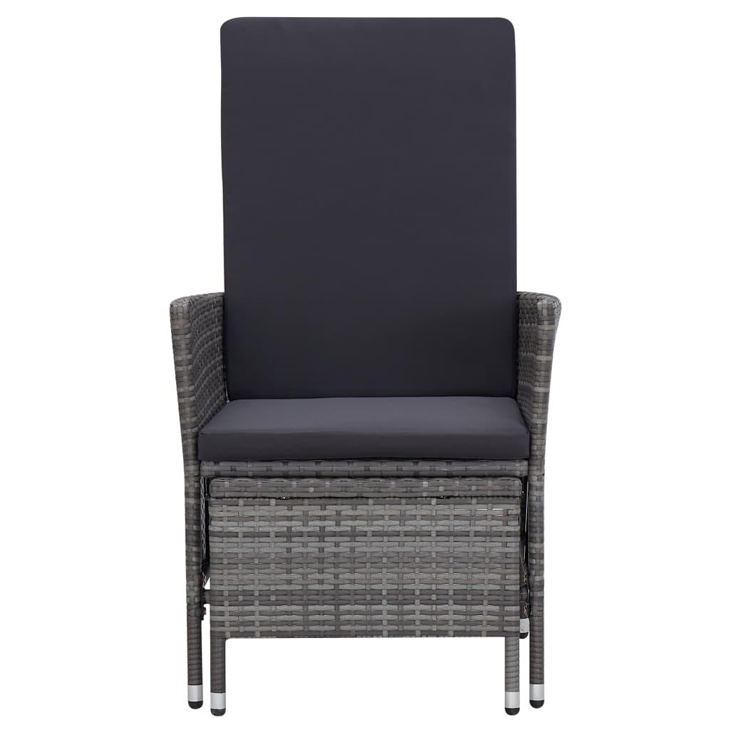Reclining Patio Chair with Cushions Poly Rattan Gray at Set Shop and Smile