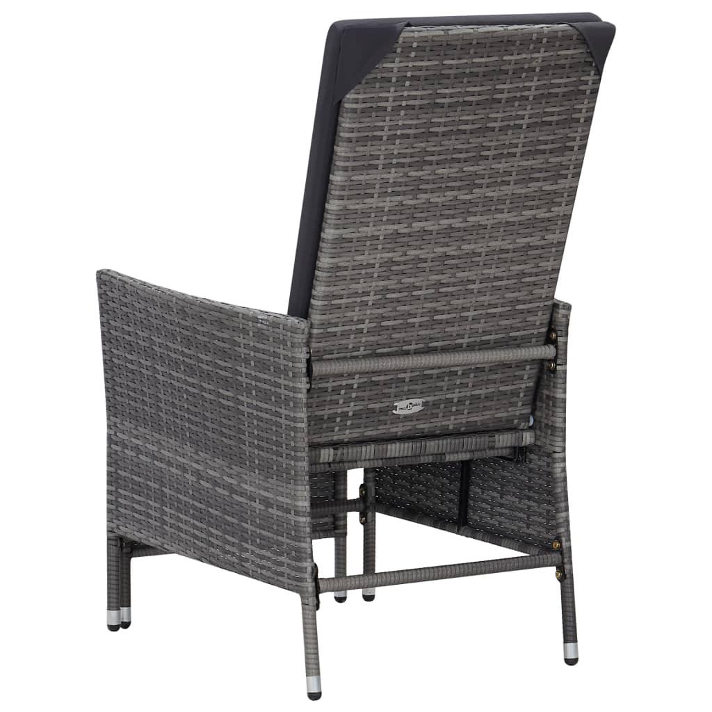 Reclining Patio Chair with Cushions Poly Rattan Gray at Set Shop and Smile