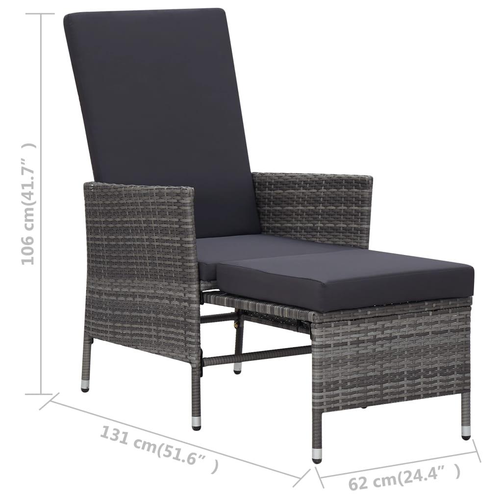 Reclining Patio Chair with Cushions Poly Rattan Gray at Set Shop and Smile