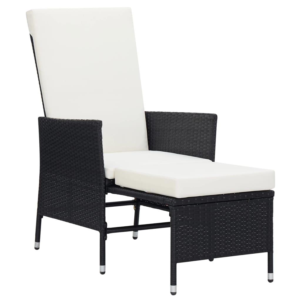 2 Piece Patio Lounge Set with Cushions Poly Rattan Black at Set Shop and Smile