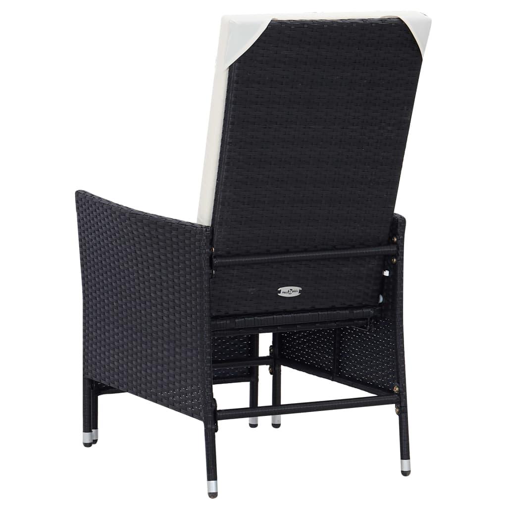 2 Piece Patio Lounge Set with Cushions Poly Rattan Black at Set Shop and Smile