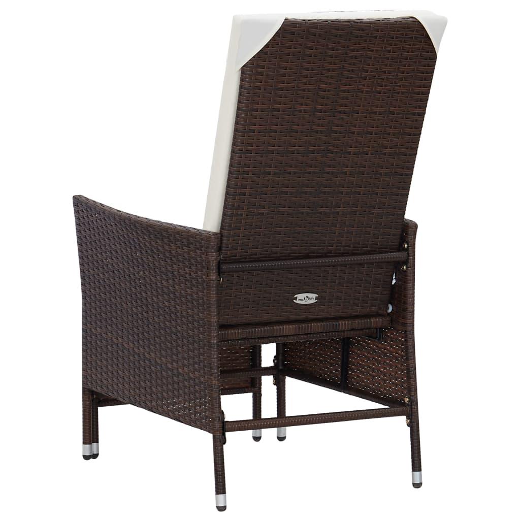 2 Piece Patio Lounge Set with Cushions Poly Rattan Brown at Set Shop and Smile