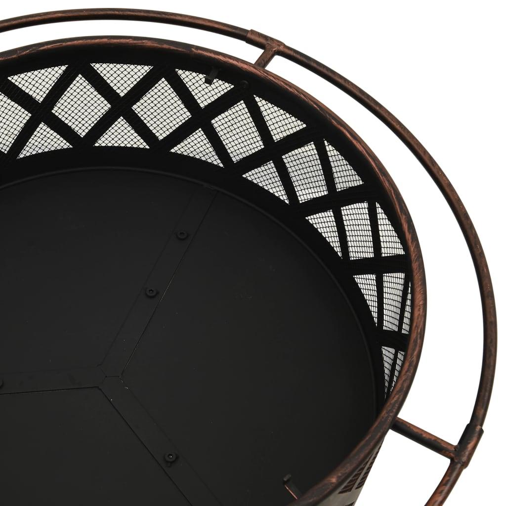 Rustic Fire Pit with Poker 29.9" XXL Steel at Set Shop and Smile