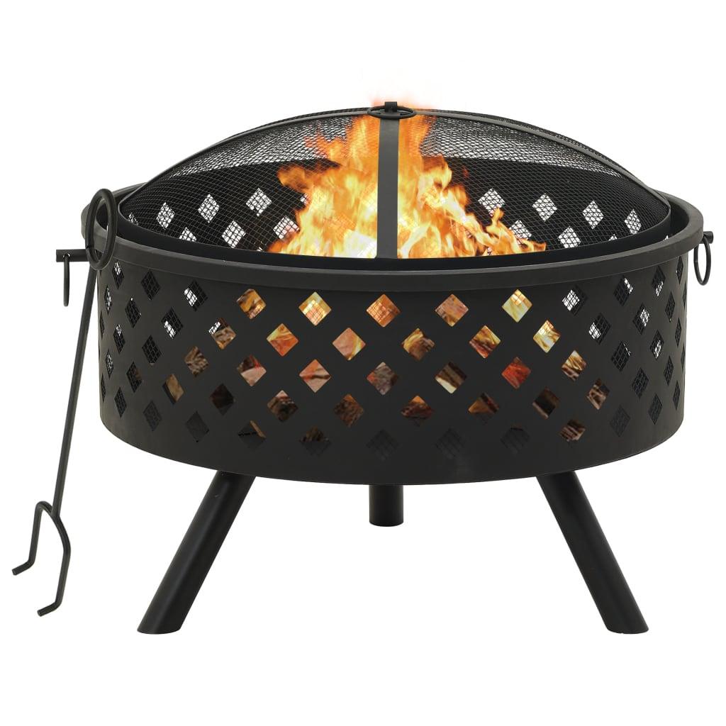 Fire Pit with Poker 26.8" XXL Steel at Set Shop and Smile