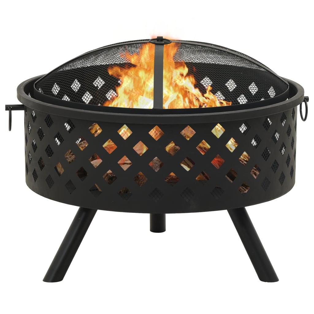 Fire Pit with Poker 26.8" XXL Steel at Set Shop and Smile