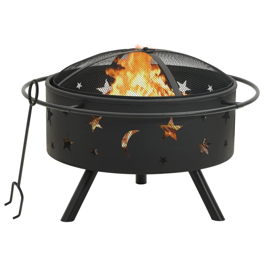 Fire Pit with Poker 29.9" XXL Steel at Set Shop and Smile