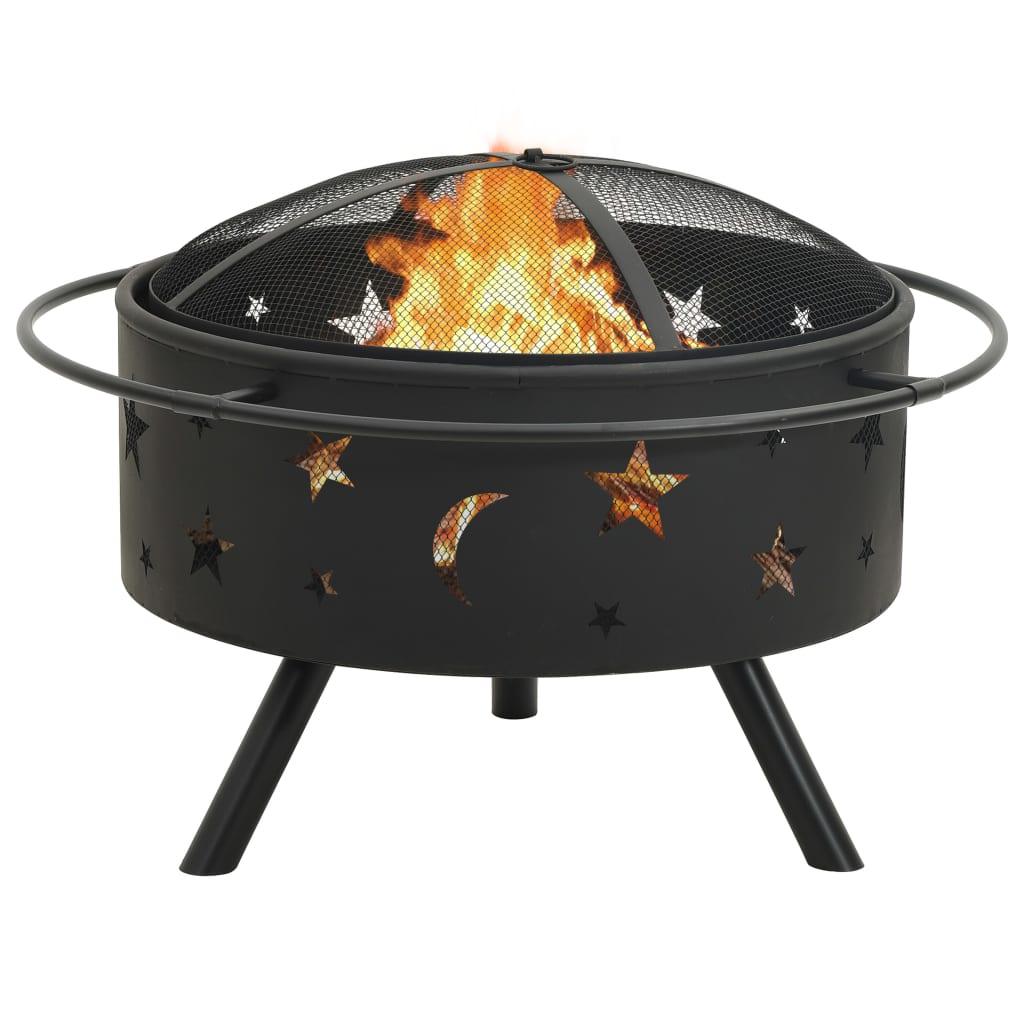 Fire Pit with Poker 29.9" XXL Steel at Set Shop and Smile