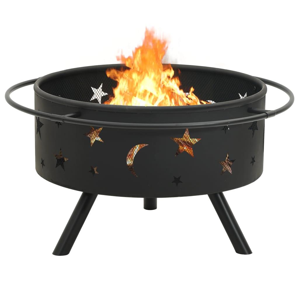Fire Pit with Poker 29.9" XXL Steel at Set Shop and Smile
