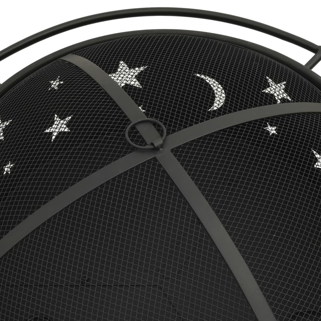 Fire Pit with Poker 29.9" XXL Steel at Set Shop and Smile
