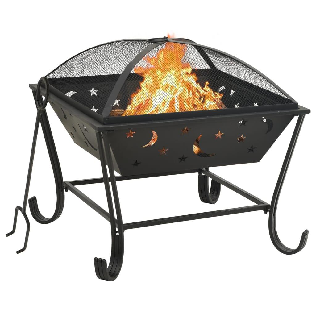 Fire Pit with Poker 24.4" XXL Steel at Set Shop and Smile