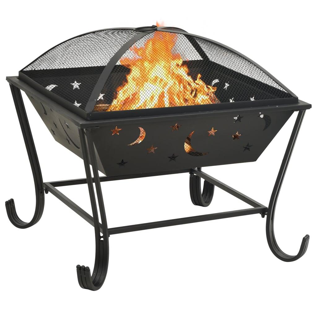Fire Pit with Poker 24.4" XXL Steel at Set Shop and Smile