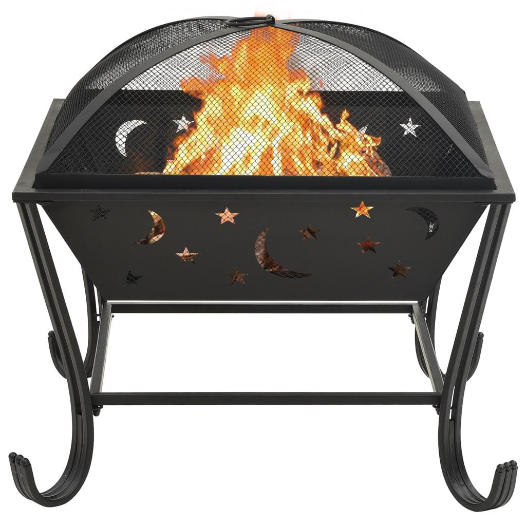 Fire Pit with Poker 24.4" XXL Steel at Set Shop and Smile
