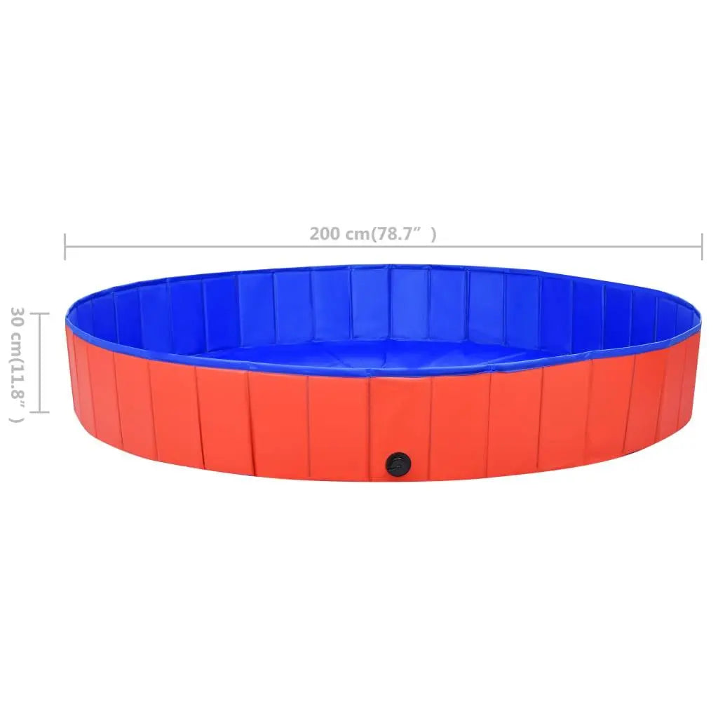 Foldable Dog Swimming Pool Red 78.7"x11.8" PVC at Set Shop and Smile