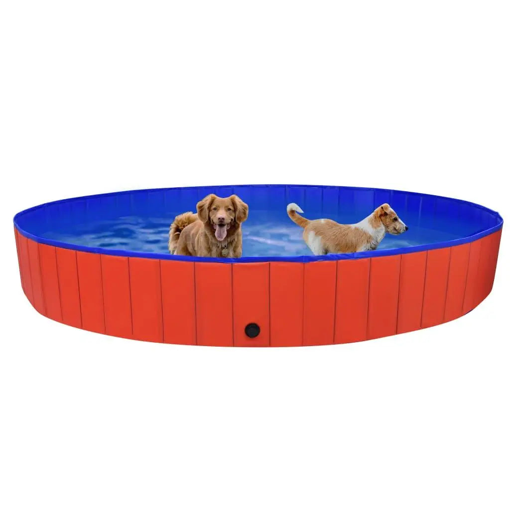 Foldable Dog Swimming Pool Red 118.1"x15.7" PVC at Set Shop and Smile