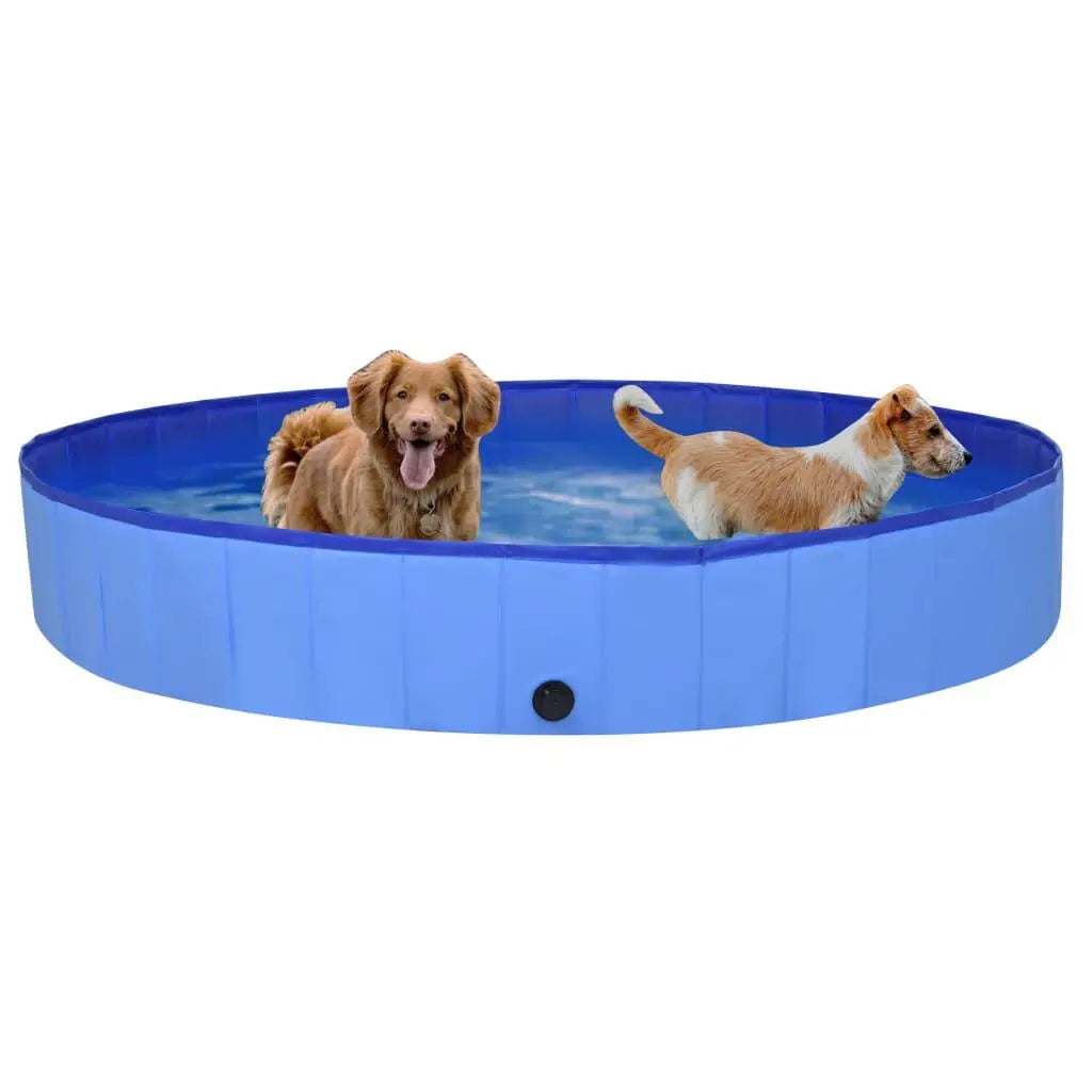 Foldable Dog Swimming Pool Blue 78.7"x11.8" PVC at Set Shop and Smile