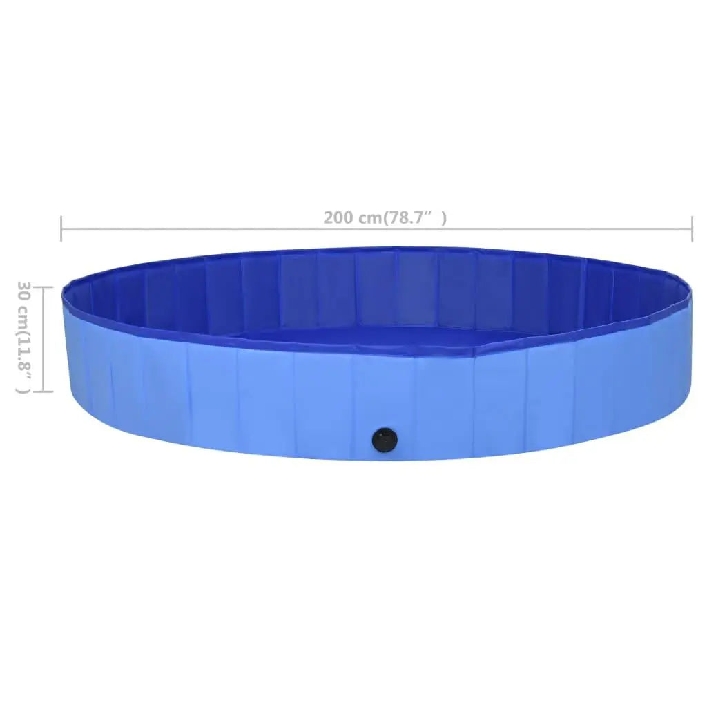 Foldable Dog Swimming Pool Blue 78.7"x11.8" PVC at Set Shop and Smile