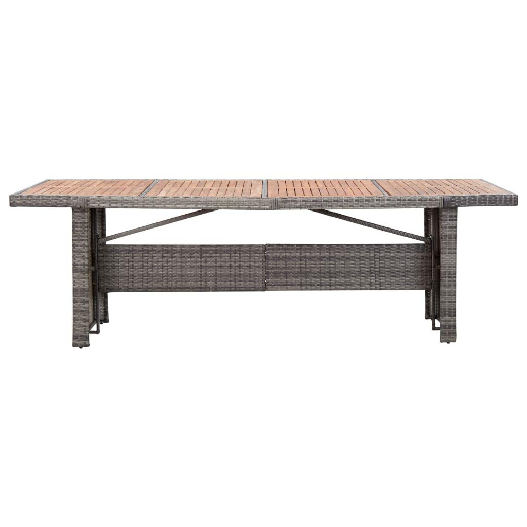 Patio Table 94.5"x35.4"x29.1" Poly Rattan and Solid Acacia Wood at Set Shop and Smile