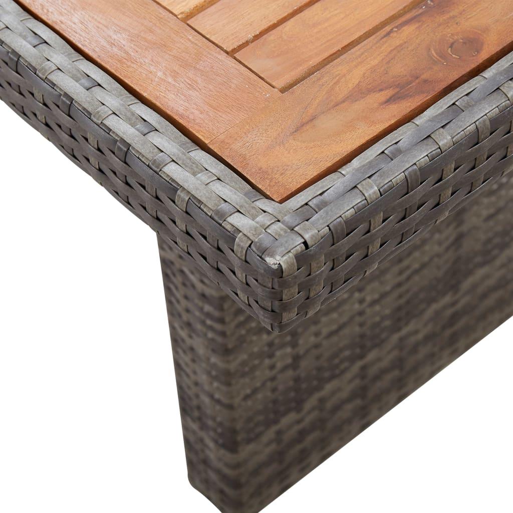 Patio Table 94.5"x35.4"x29.1" Poly Rattan and Solid Acacia Wood at Set Shop and Smile
