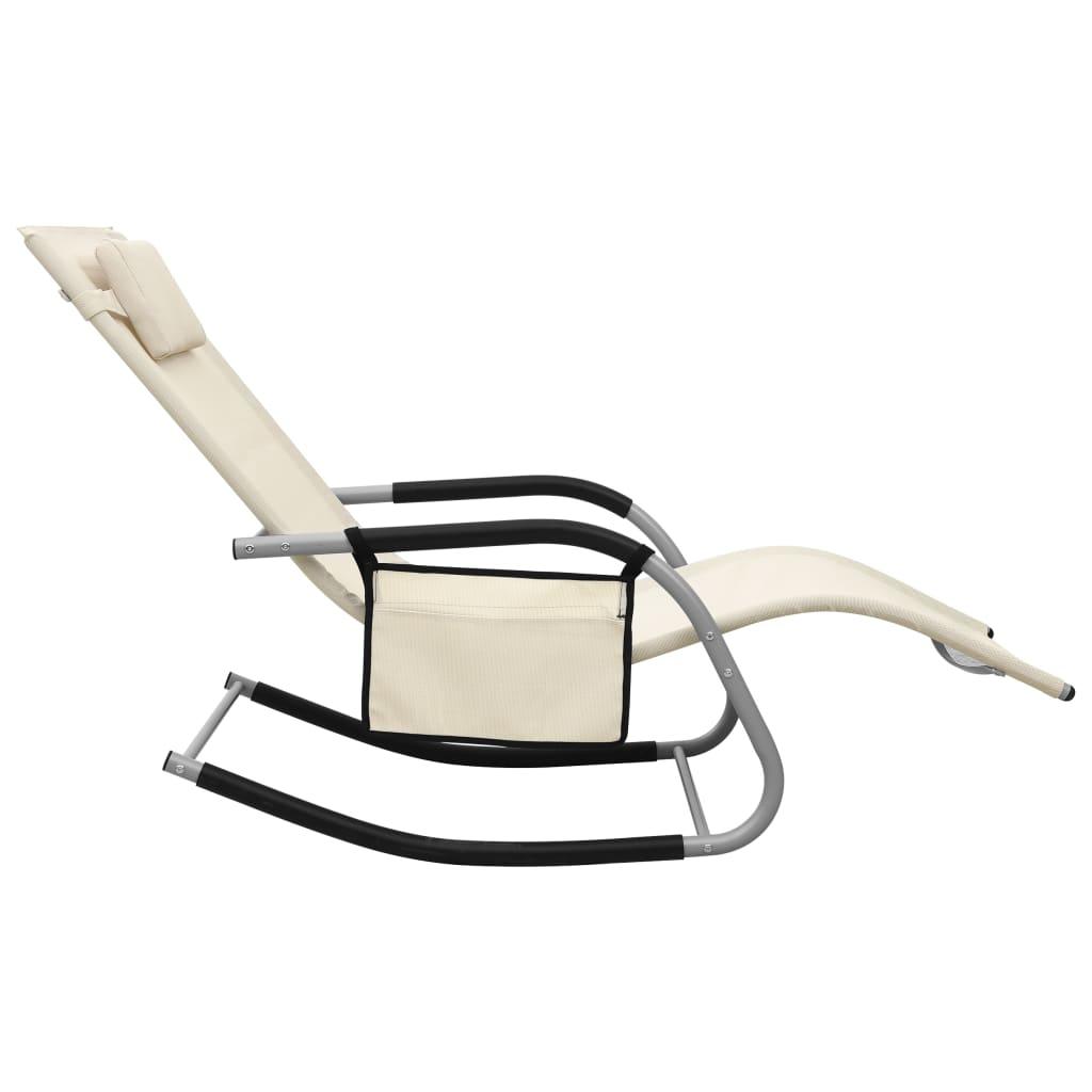 Sun Lounger Textilene Cream and Gray at Set Shop and Smile