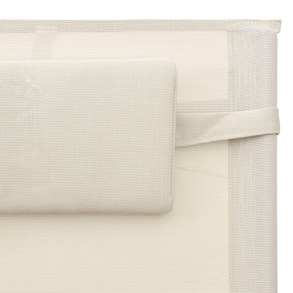 Sun Lounger Textilene Cream and Gray at Set Shop and Smile