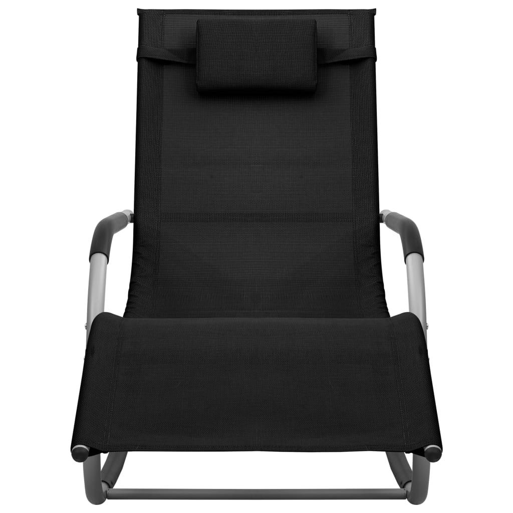 Sun Loungers 2 pcs Textilene Black and Gray at Set Shop and Smile