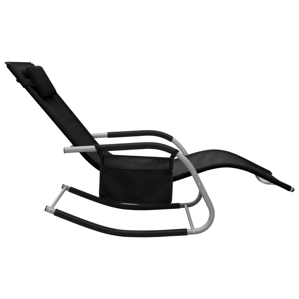 Sun Loungers 2 pcs Textilene Black and Gray at Set Shop and Smile