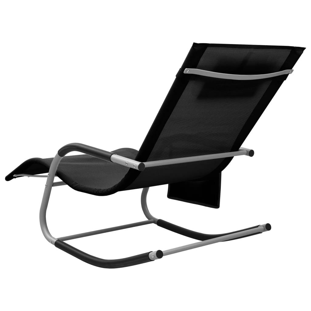 Sun Loungers 2 pcs Textilene Black and Gray at Set Shop and Smile