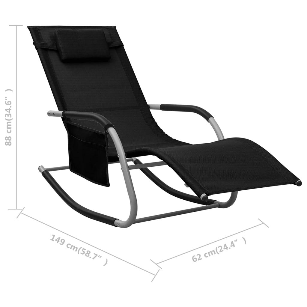 Sun Loungers 2 pcs Textilene Black and Gray at Set Shop and Smile