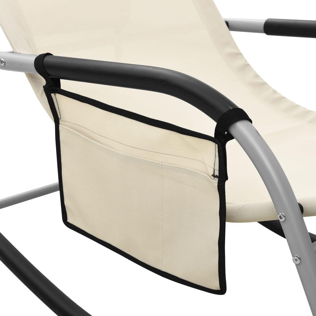 Sun Loungers 2 pcs Textilene Cream and Gray at Set Shop and Smile
